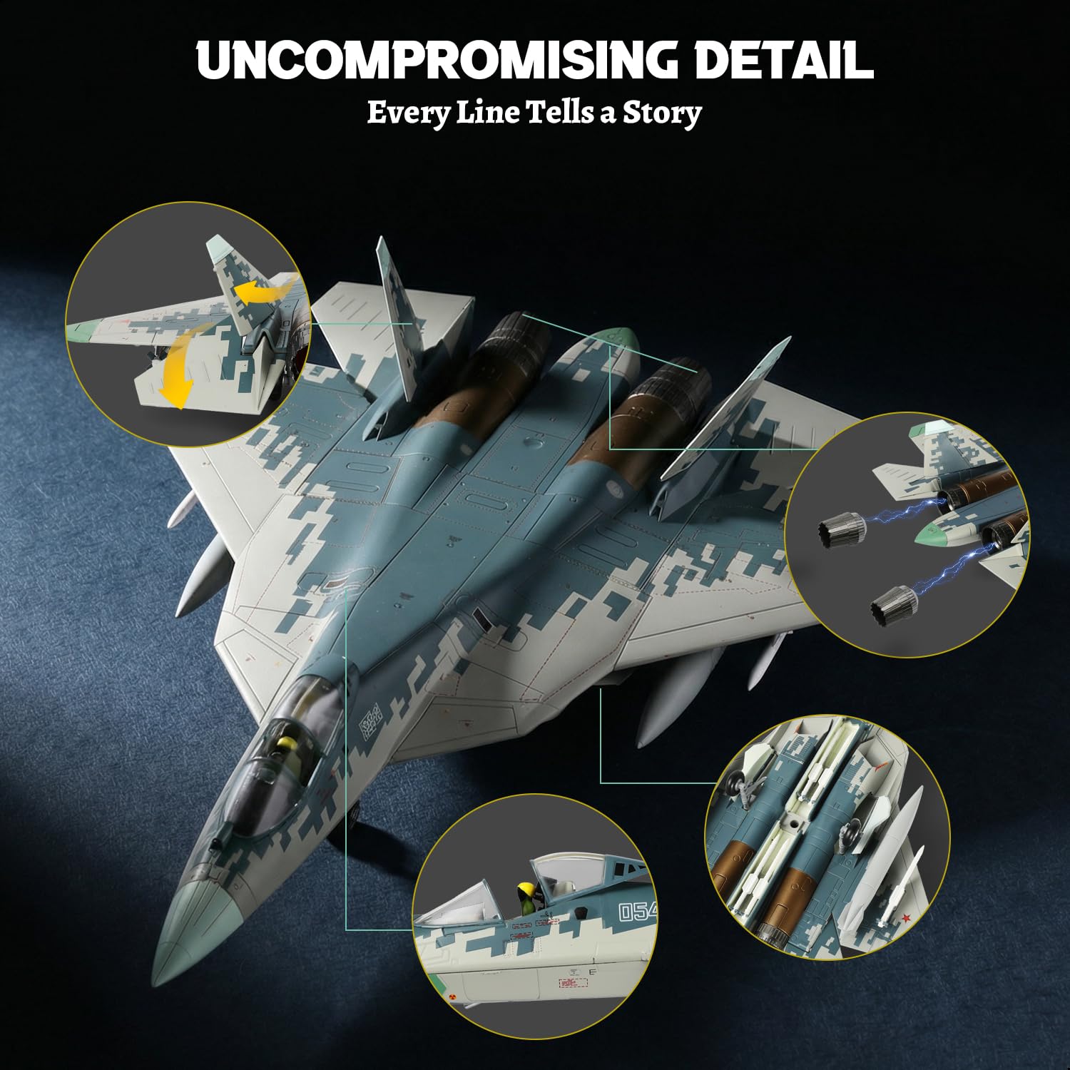 Amazon.com: NUOTIE Sukhoi SU-57 Felon 1/72 Kit de modelo de avión